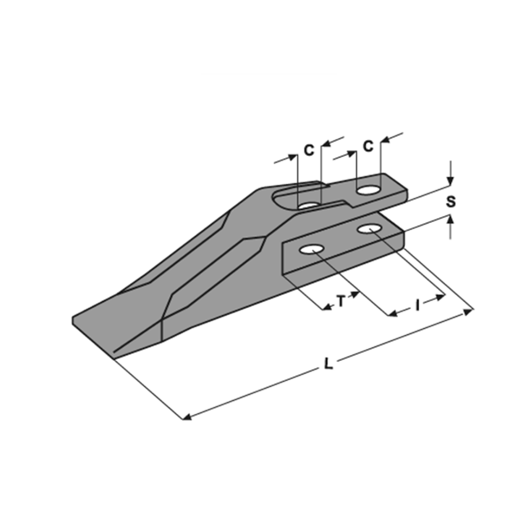Immagine di DENTE A FORCELLA E 19 (68131 - 6691-2) L=213 A=40 T=36 I=55 S=17 C=16