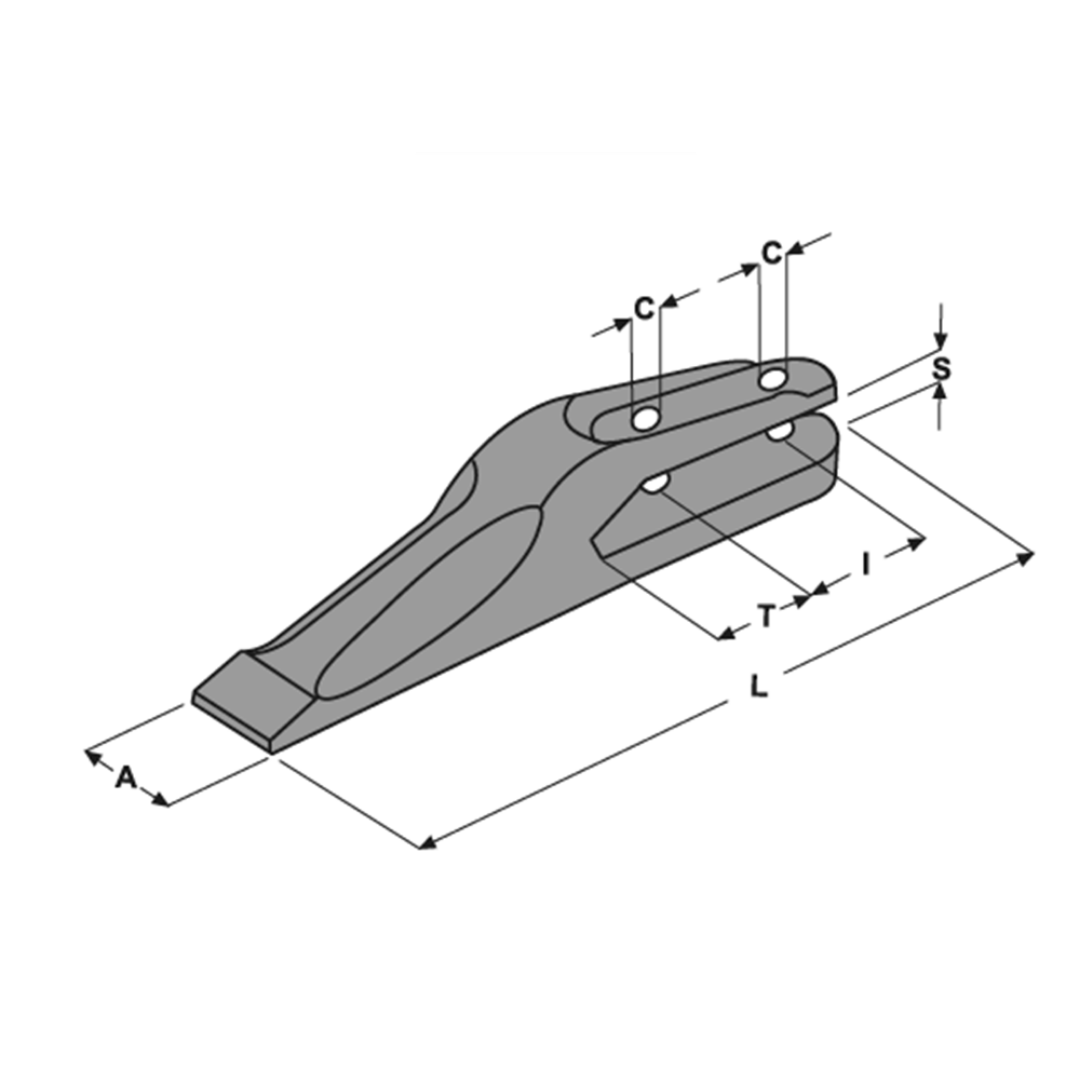Immagine di DENTE A FORCELLA E 37 (8288589 - 79050856 - 79050866) L=460 A=80 T=86 I=145 S=34 C=25