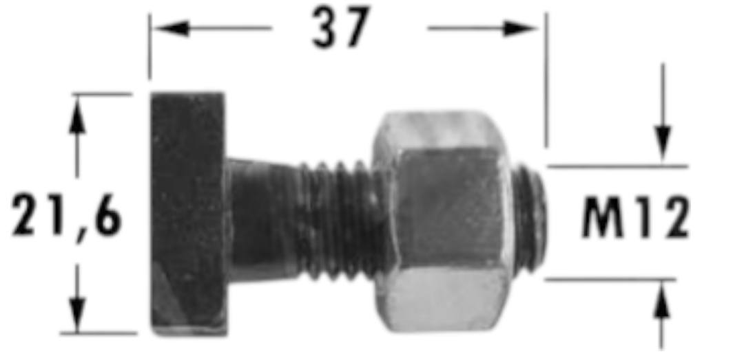 Immagine di BULLONE PER SCARPA TESTA QUADRA 12X37 GRIBALDI & SALVIA - 2014