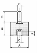 Immagine di ANTIVIBRANTE CILINDRICO D=60 H=40 M+F M12