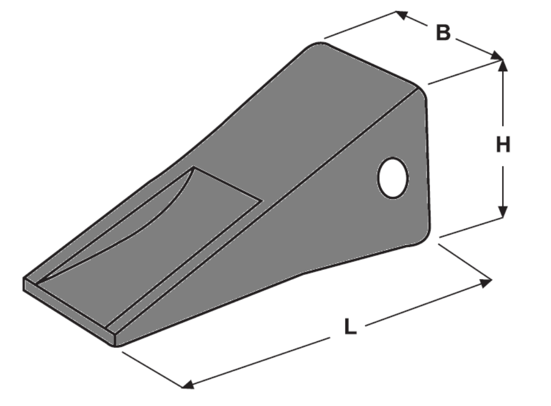 Immagine di PUNTA E 350 (1U3202) L=148 B=55 H=63 K=40  1U3202