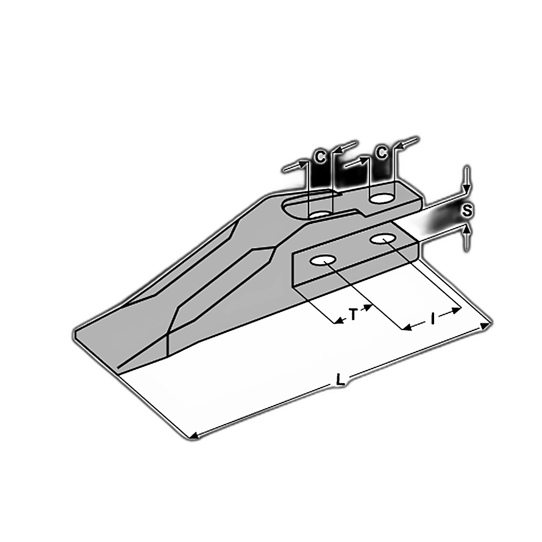 Immagine di DENTE A FORCELLA E 19 (68131 - 6691-2) L=213 A=40 T=36 I=55 S=17 C=16