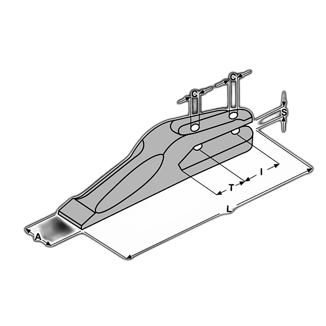 Immagine di DENTE A FORCELLA E 37 (8288589 - 79050856 - 79050866) L=460 A=80 T=86 I=145 S=34 C=25