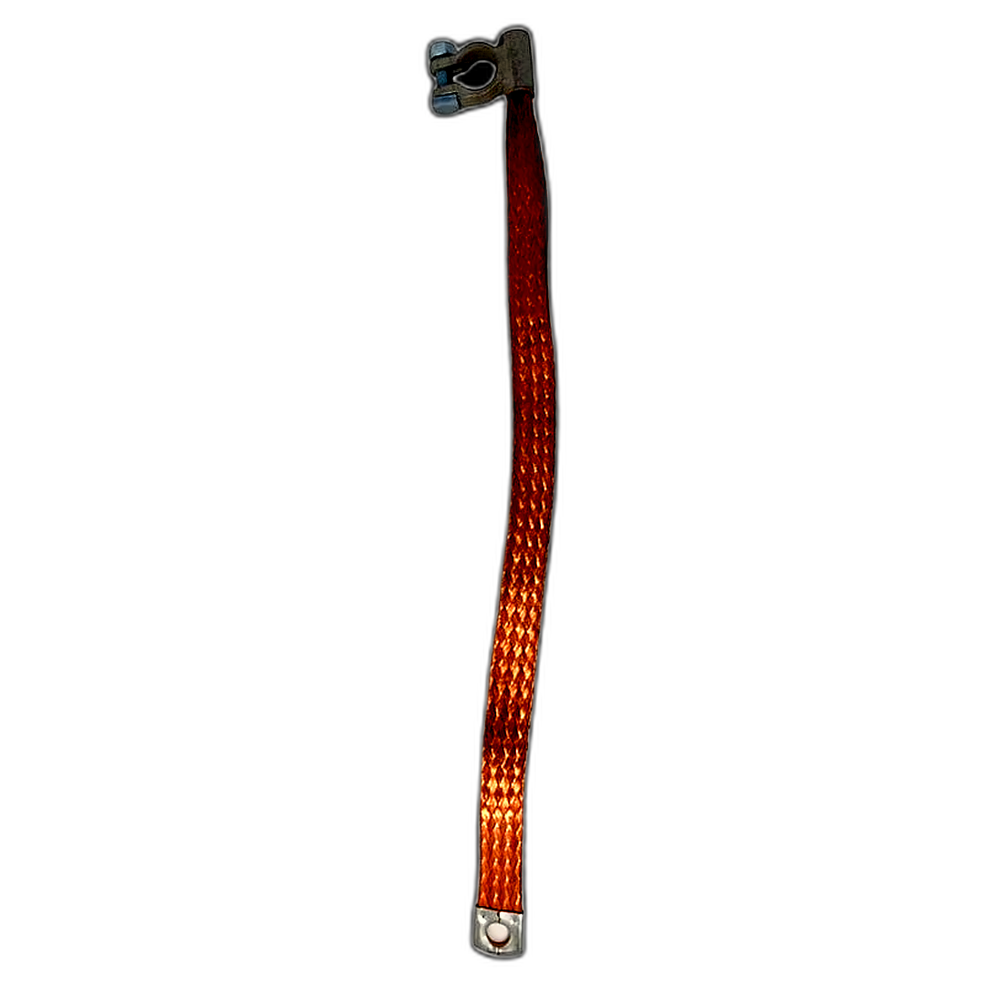 Immagine di TRECCIA DI MASSA CON MORSETTO BATTERIA L = 500 MM FORO = 12 MM